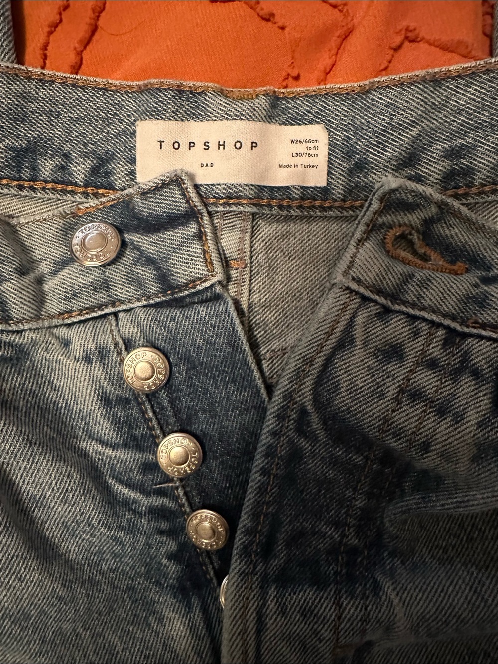 Topshop High-Rise Dad Fit Jeans in Light Blue Denim